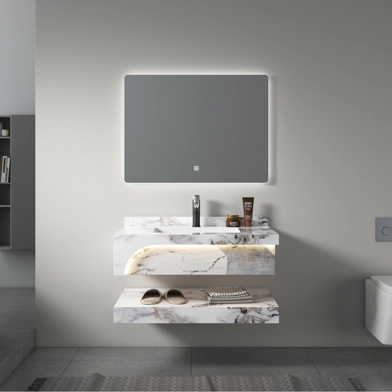 Glossy White Beige Pattern Glossy White Beige Pattern